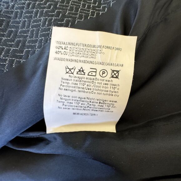 ZANELLA Made in Italy Blazer Gray Lined Zip Up Career Fitted Jacket Size 6 - Picture 10 of 11